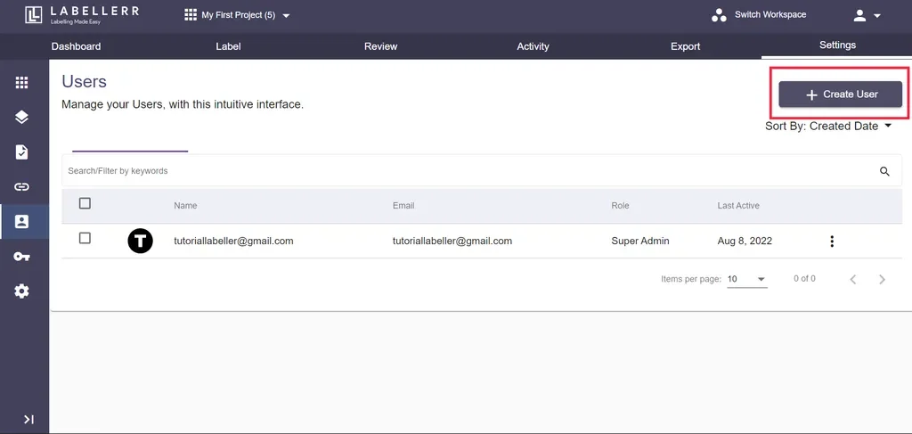 Create User Option