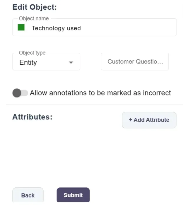 Text attribute interface 1