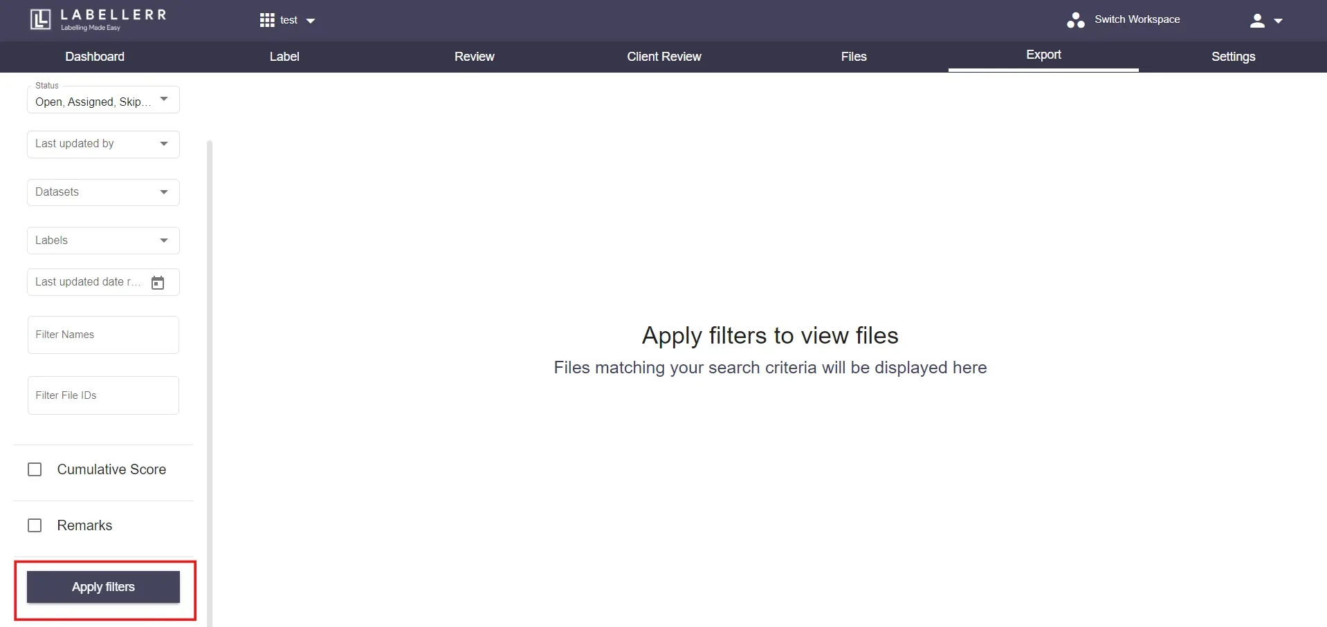 Apply Filters Button