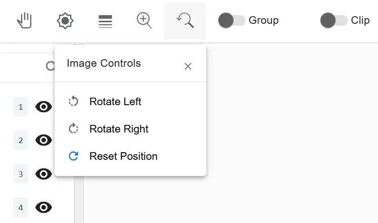 Reset and rotation controls