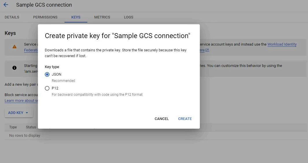 Download key file