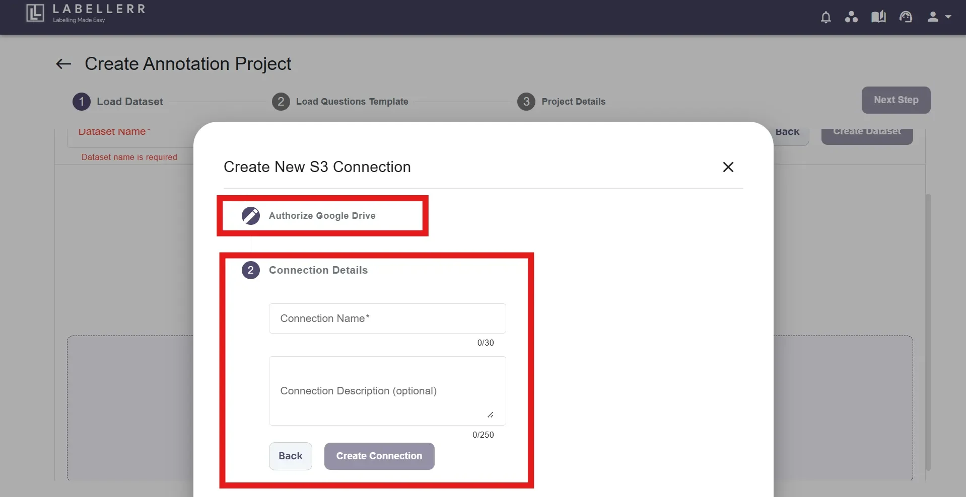 Google Drive connection setup