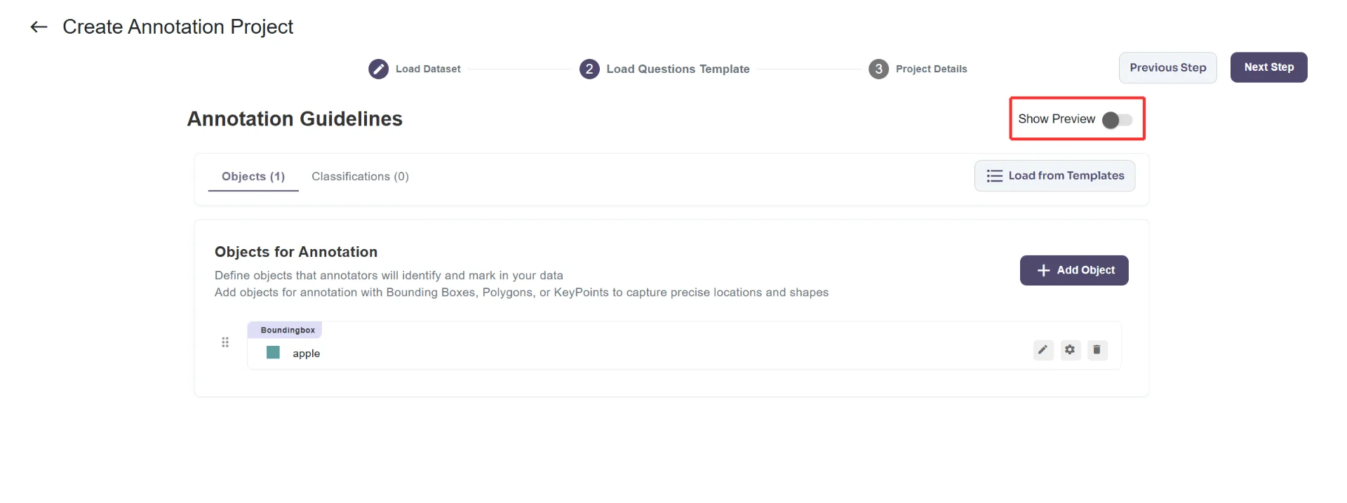Show preview option