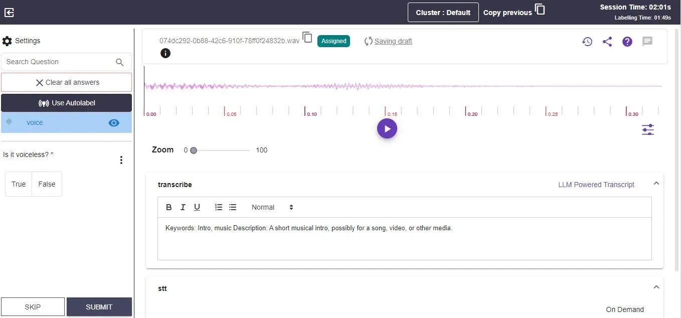 Generative AI Transcription Output
