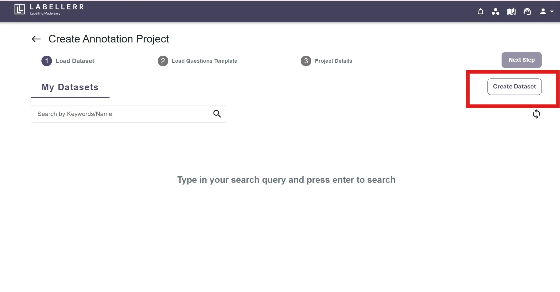 Text dataset upload options