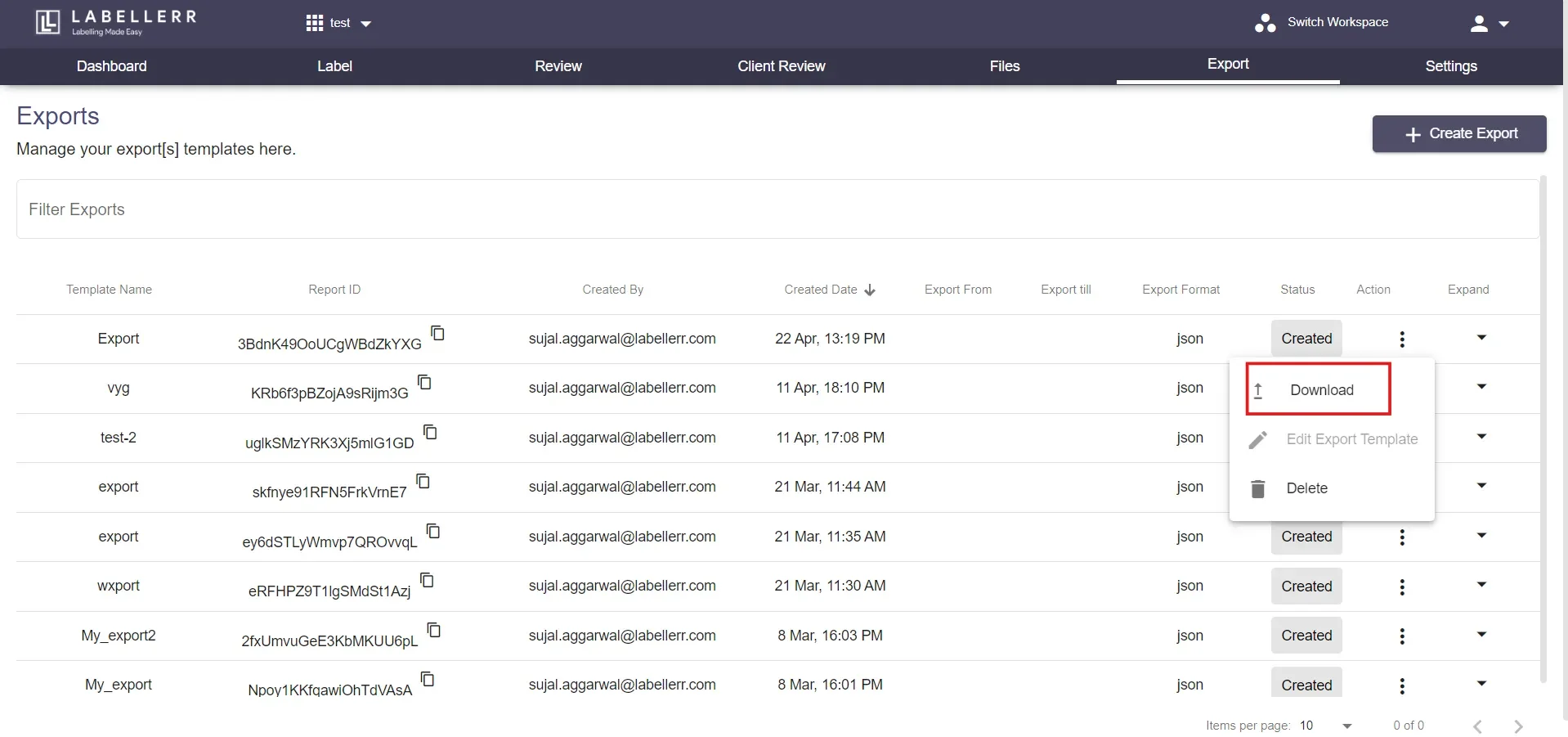 Download Export
