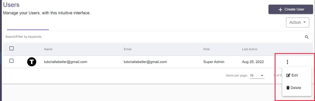 Search and Edit Options