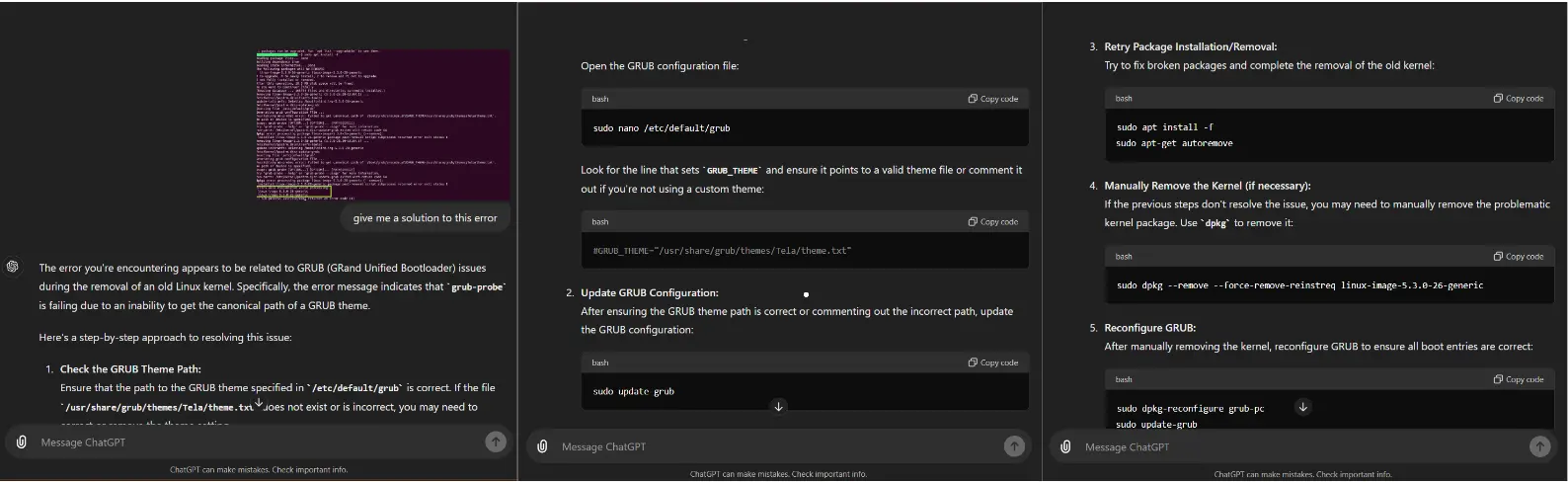 Chat Gpt on Linux Kernal Error