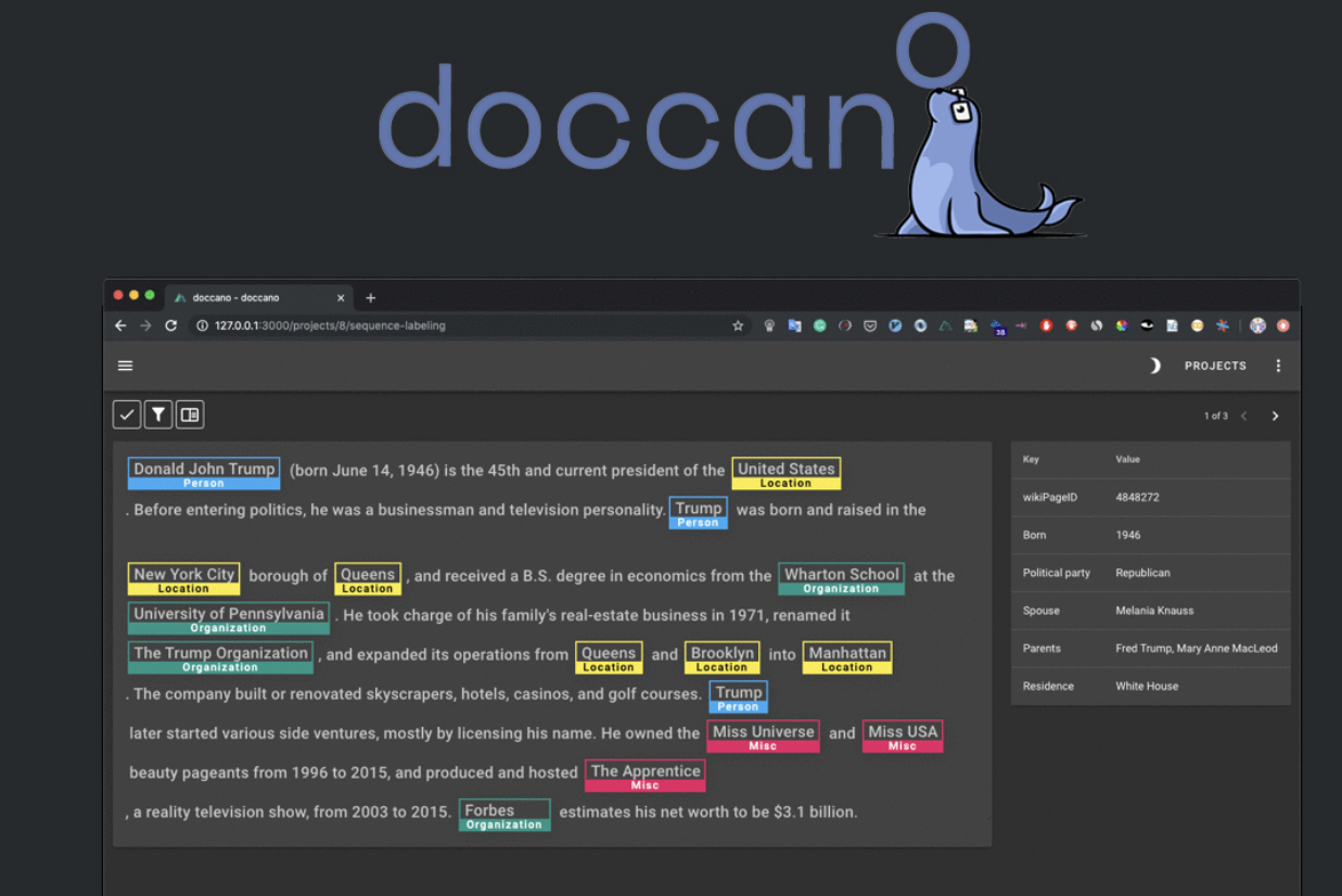 Doccano Text Annotation Tool