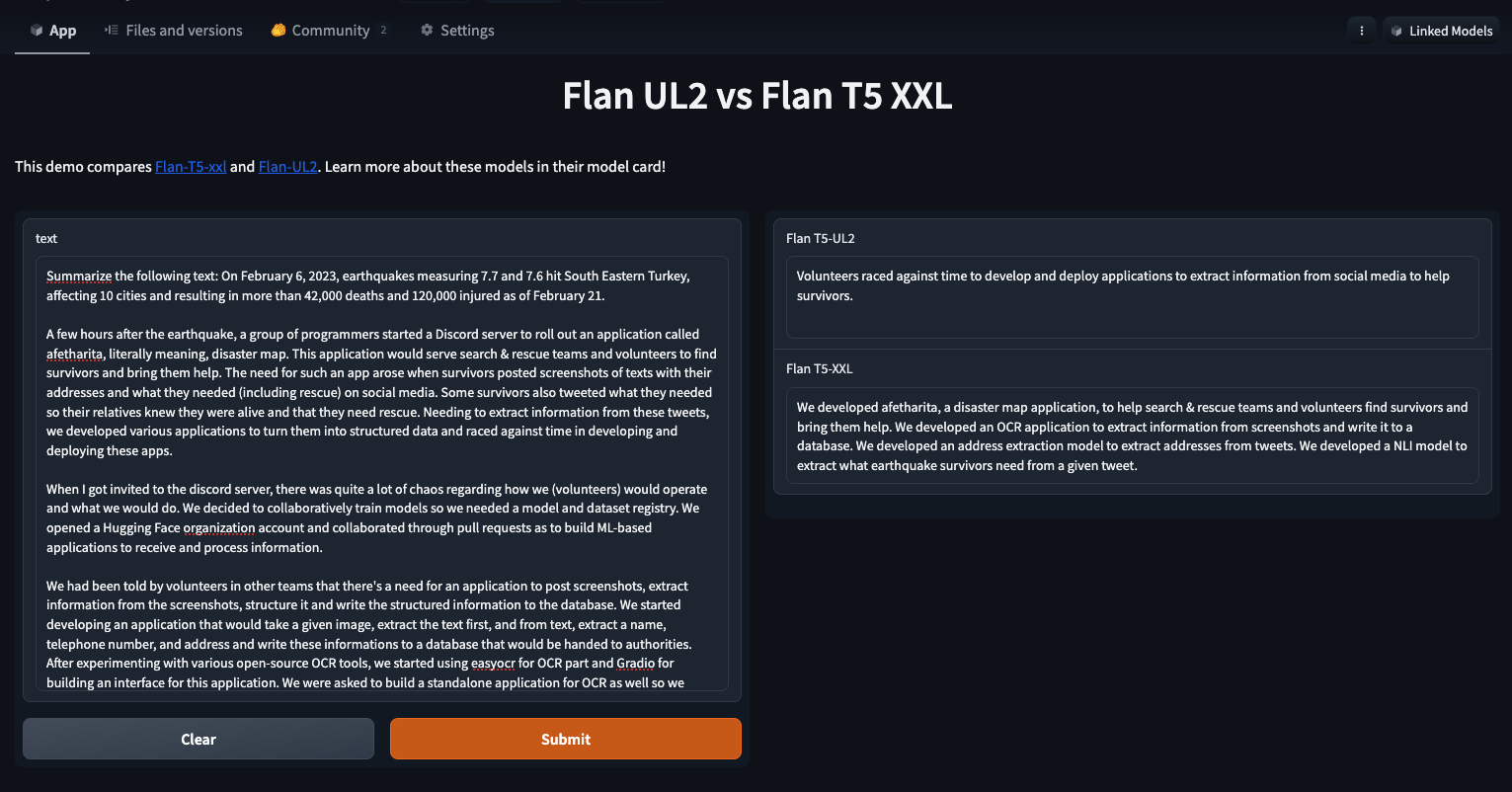 Applications of FLAN-UL2