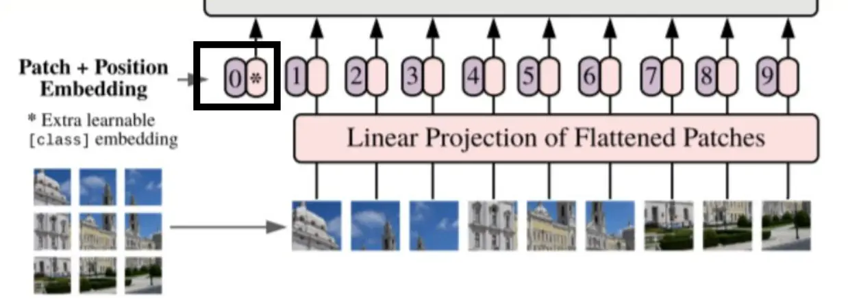 Figure: Converting Images into patches and feeding with positional embeddings