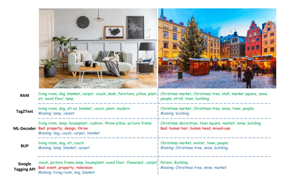 	Figure: SAM compared to other image tagging models